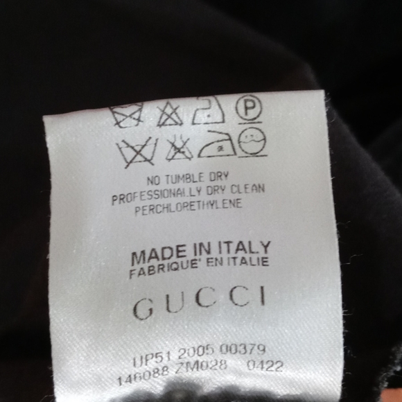 Gucci gray flare leg pants with belt pattern etche - Picture 10 of 12